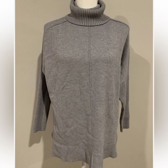 Time And Tru Gray Turtleneck Sweater Medium Grey Size Approximately L - Picture 1 of 8